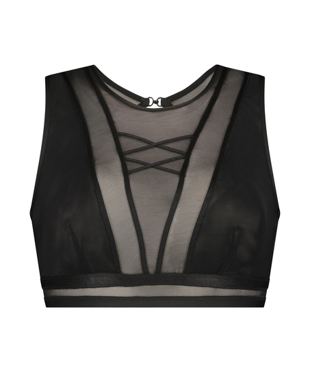 Bralette de cuello alto Fiona, Negro