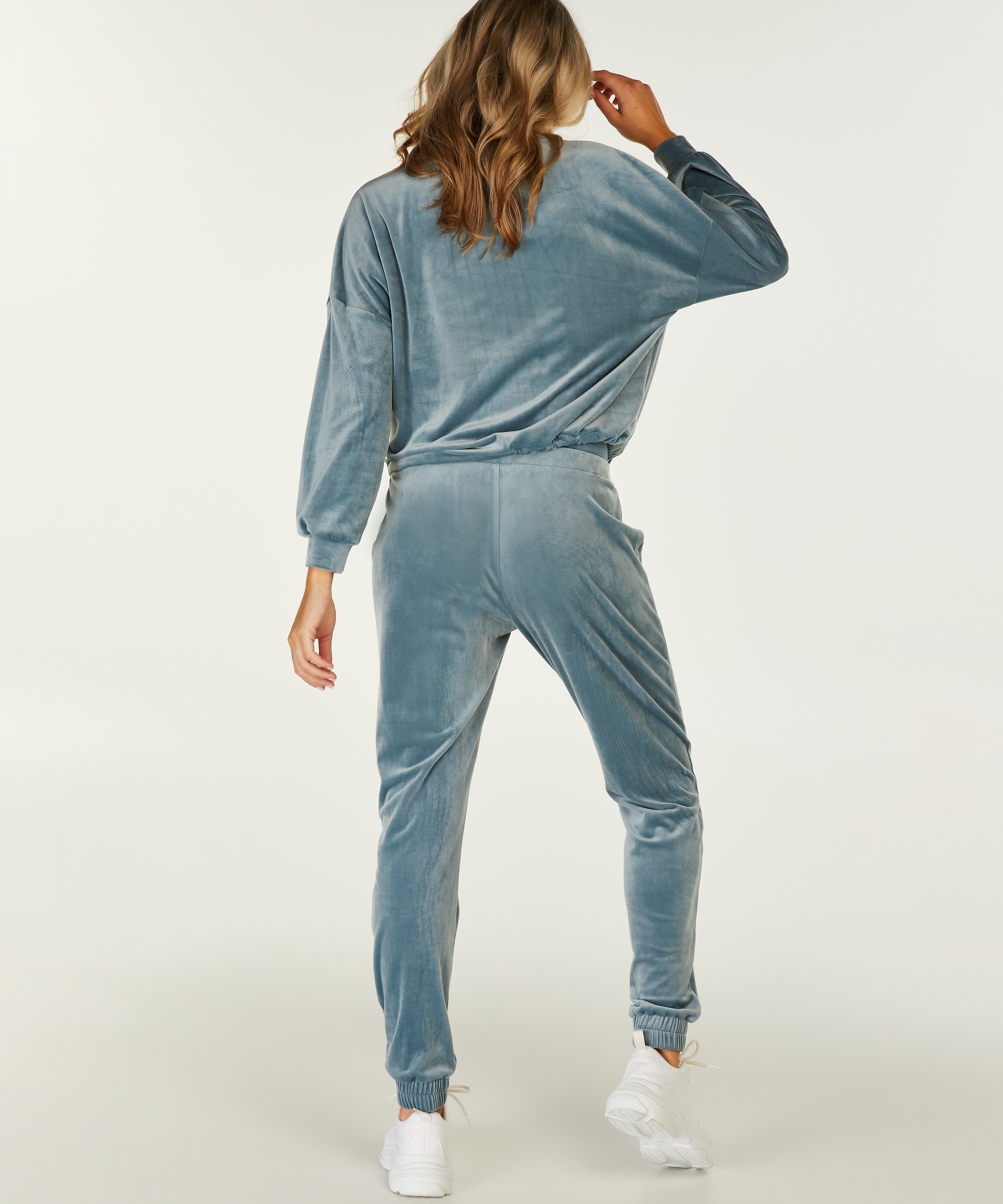 Pantalón de deporte premamá Velours, Azul, main