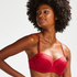 Top de bikini con aros y preformado Lola, Rojo