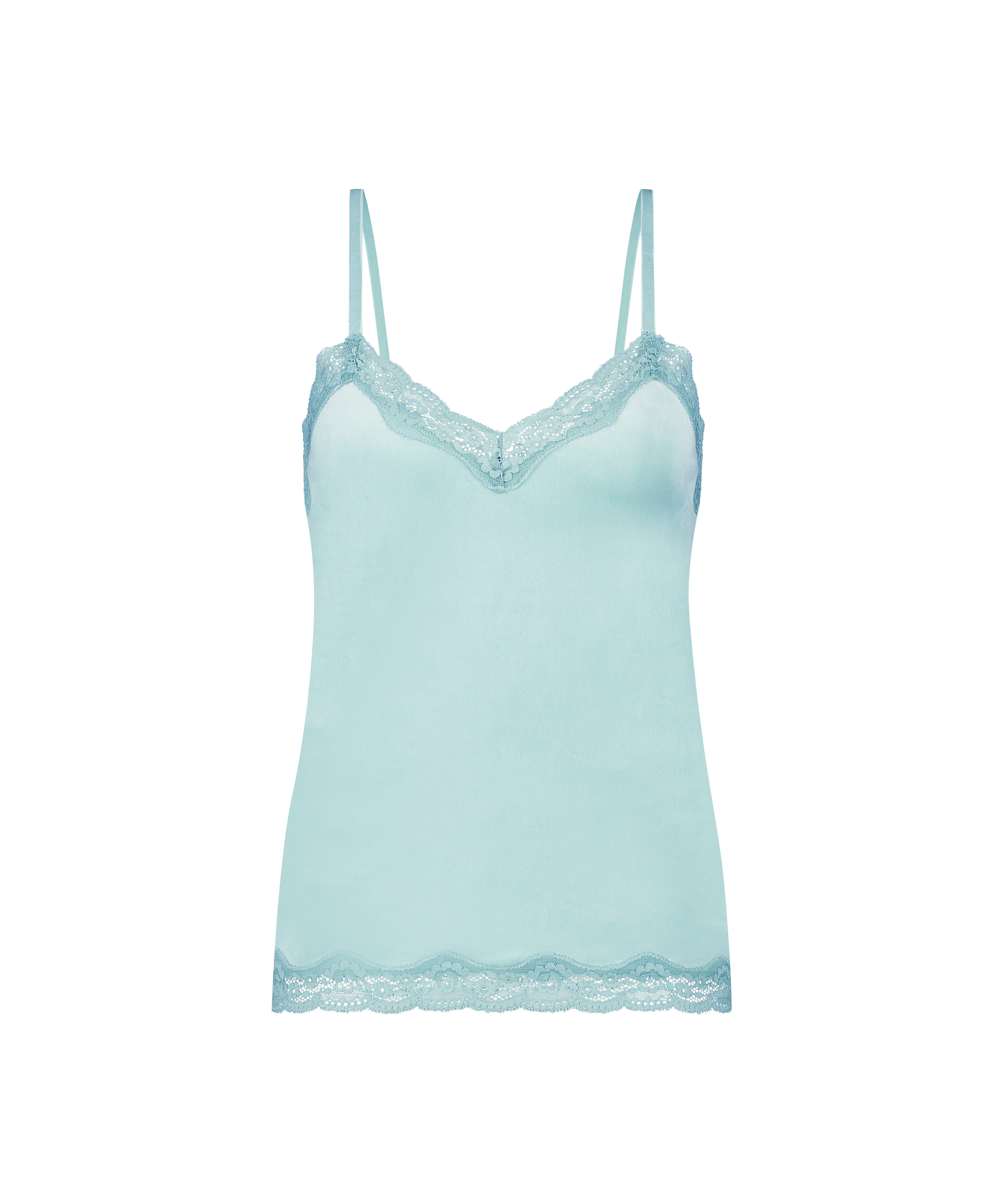 Camiseta top Velours Lace, Verde, main