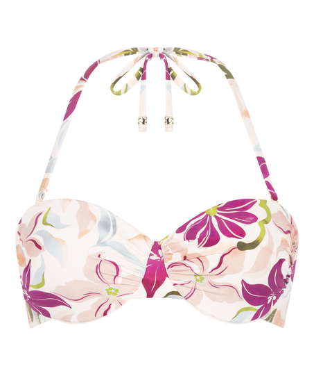 Top de bikini preformado con aros Ayanna, Blanco