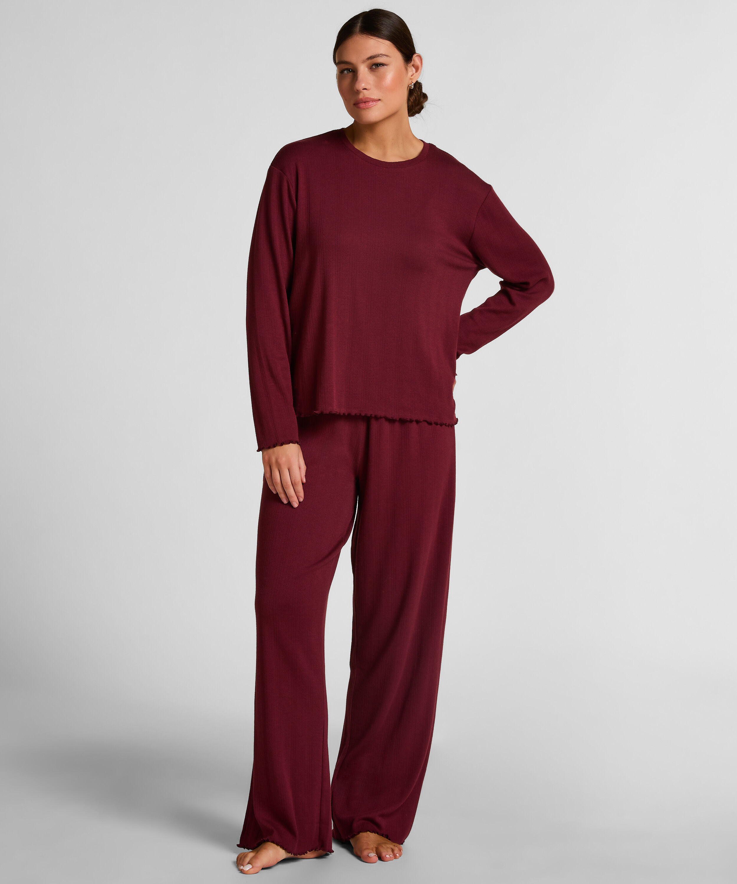 Pyjama Pant Loose Pointelle, Rojo Pyjama Pant Loose Pointelle, Rojo