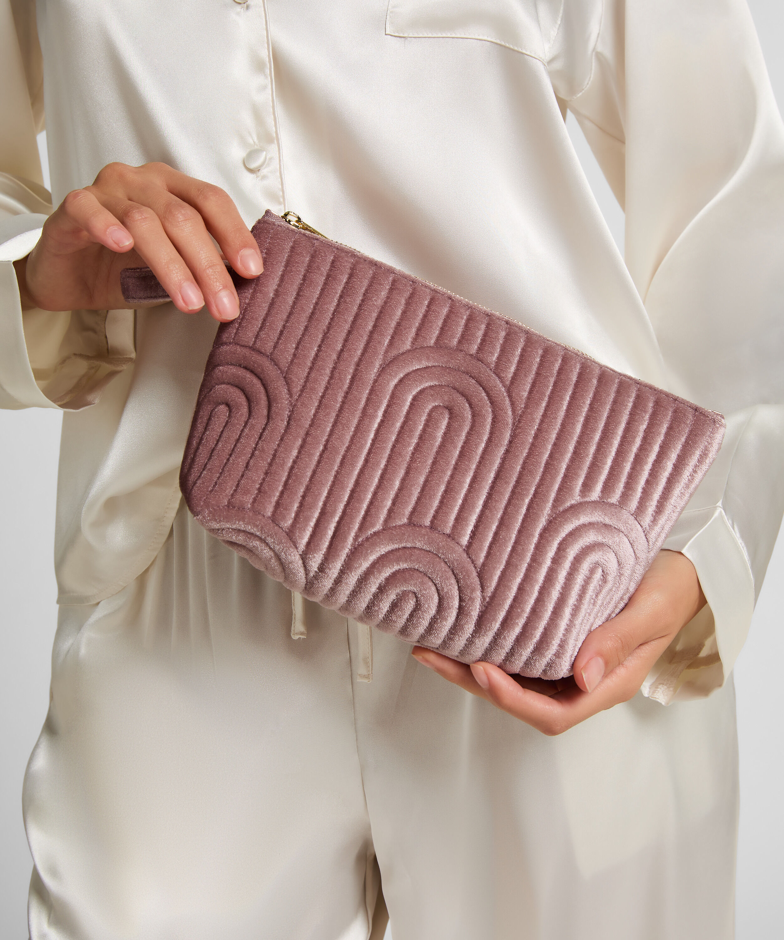Neceser de maquillaje de terciopelo pequeño, Morado Neceser de maquillaje de terciopelo pequeño, Morado