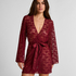 Kimono de encaje integral, Rojo