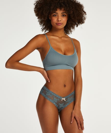 Brasile&ntilde;a en forma de V burn-out mesh, Verde