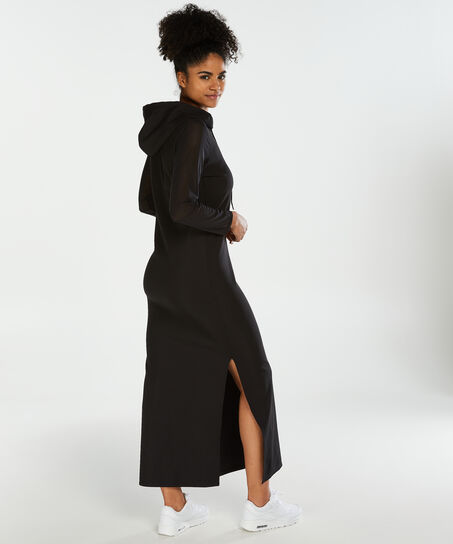 Vestido de rejilla de HKMX, Negro