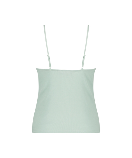 Top Cami Rib Lace, Verde