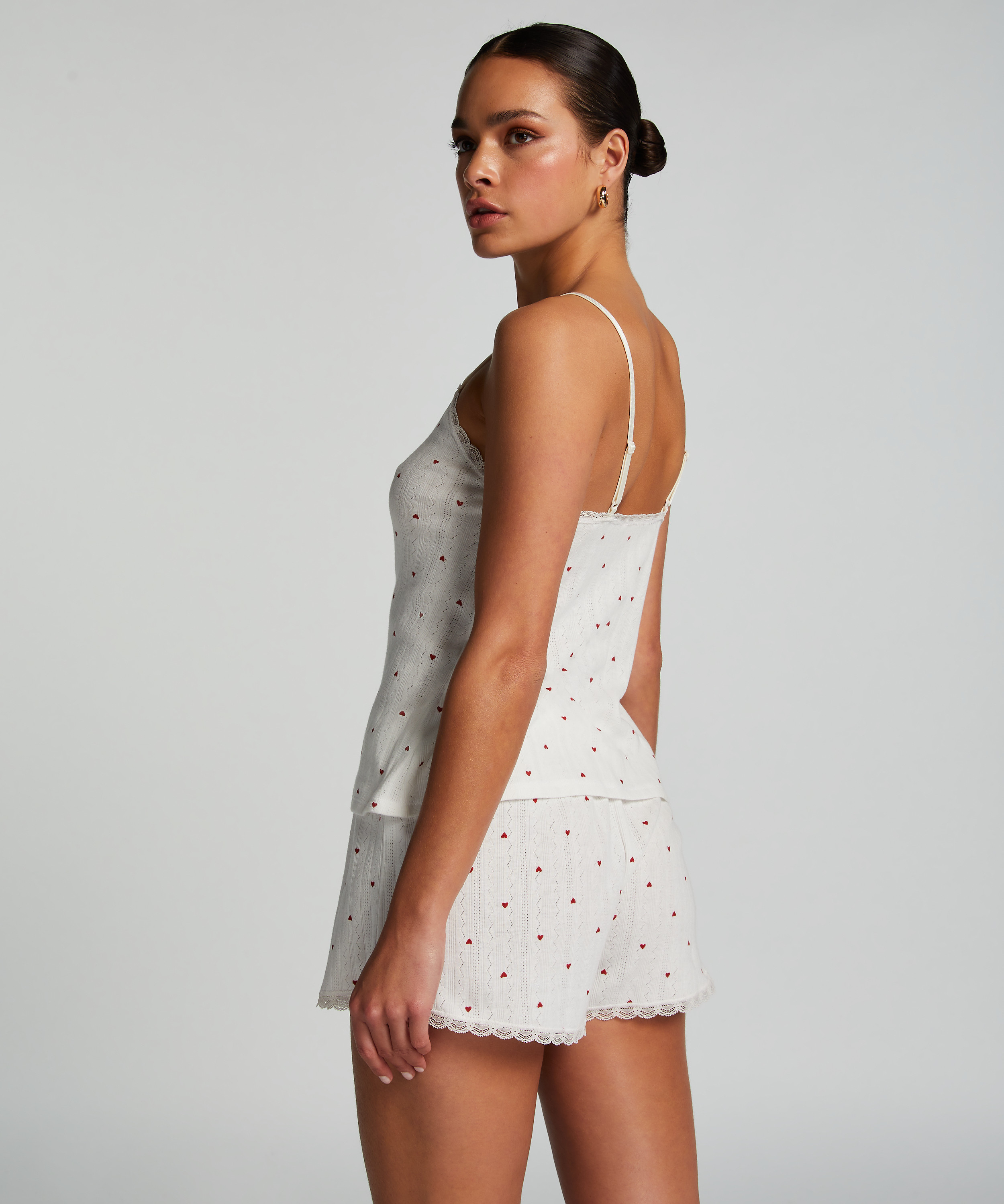 Top de camiseta lace, Blanco, main