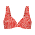 Top de bikini de aros no preformado Paisley, Rojo