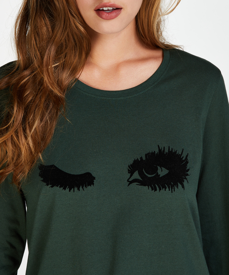 Camisón de cuello redondo, Verde
