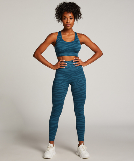 HKMX Sujetador deportivo sin costuras, Azul