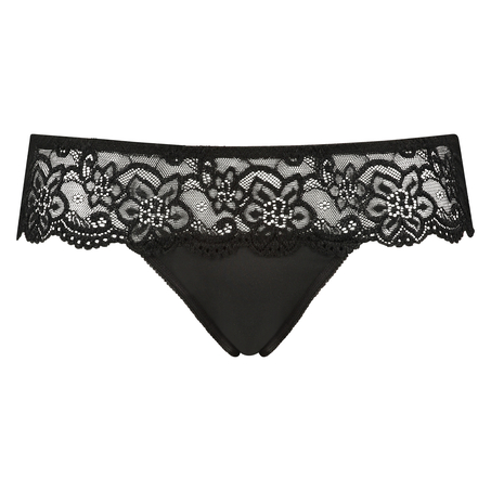 Tanga bóxer Lace, Negro