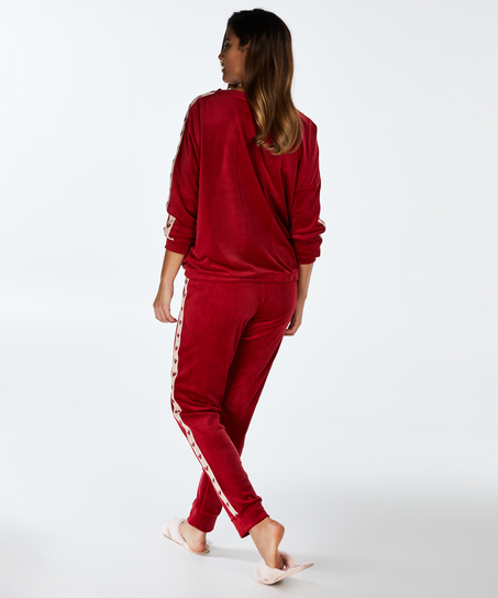 Pantalón de jogging de terciopelo, Rojo