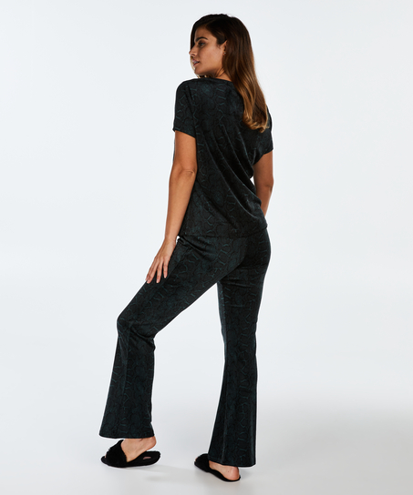 Mallas acampanadas de terciopelo, Verde