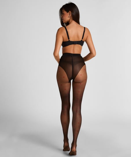 Medias 15 Denier estampadas, Negro