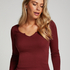 Top V-neck long sleeves, Morado