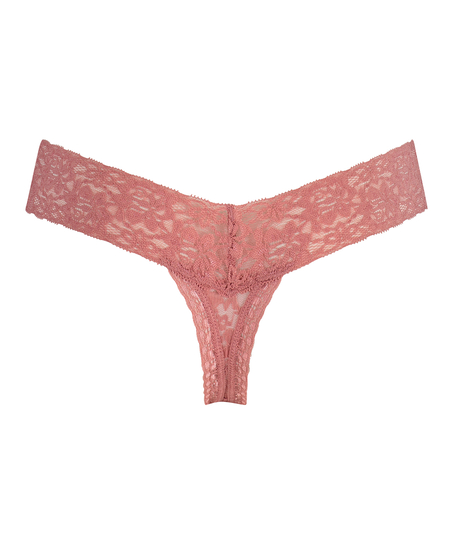 Tanga de corte ultra bajo en forma de V, Rosa