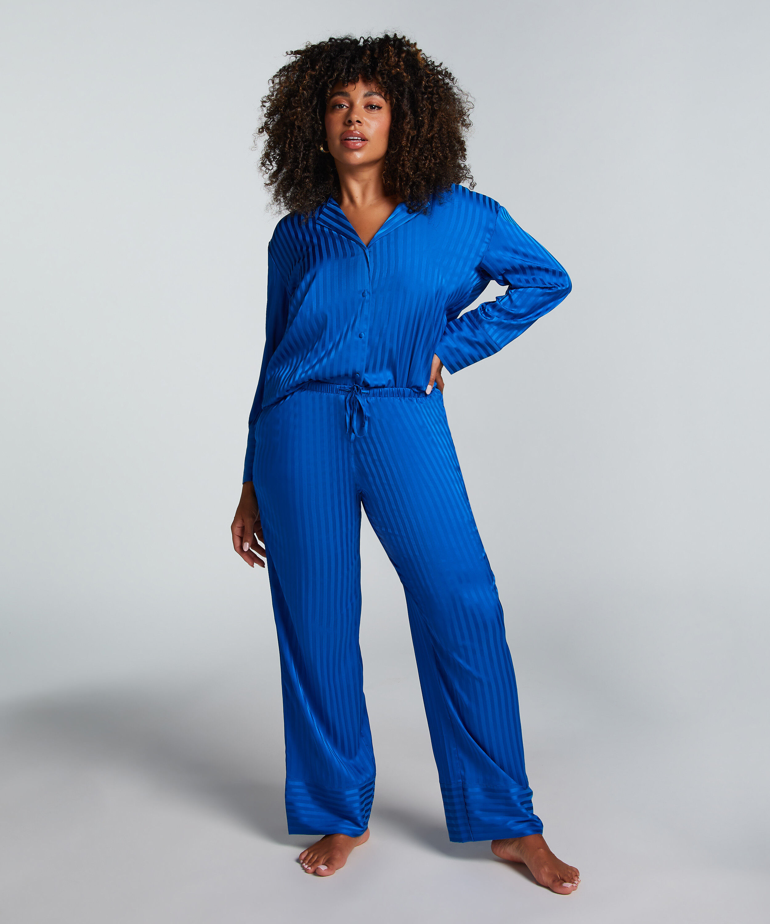 Pantalón de satén, Azul