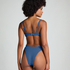Top de bikini acolchado con aros Scallop, Azul