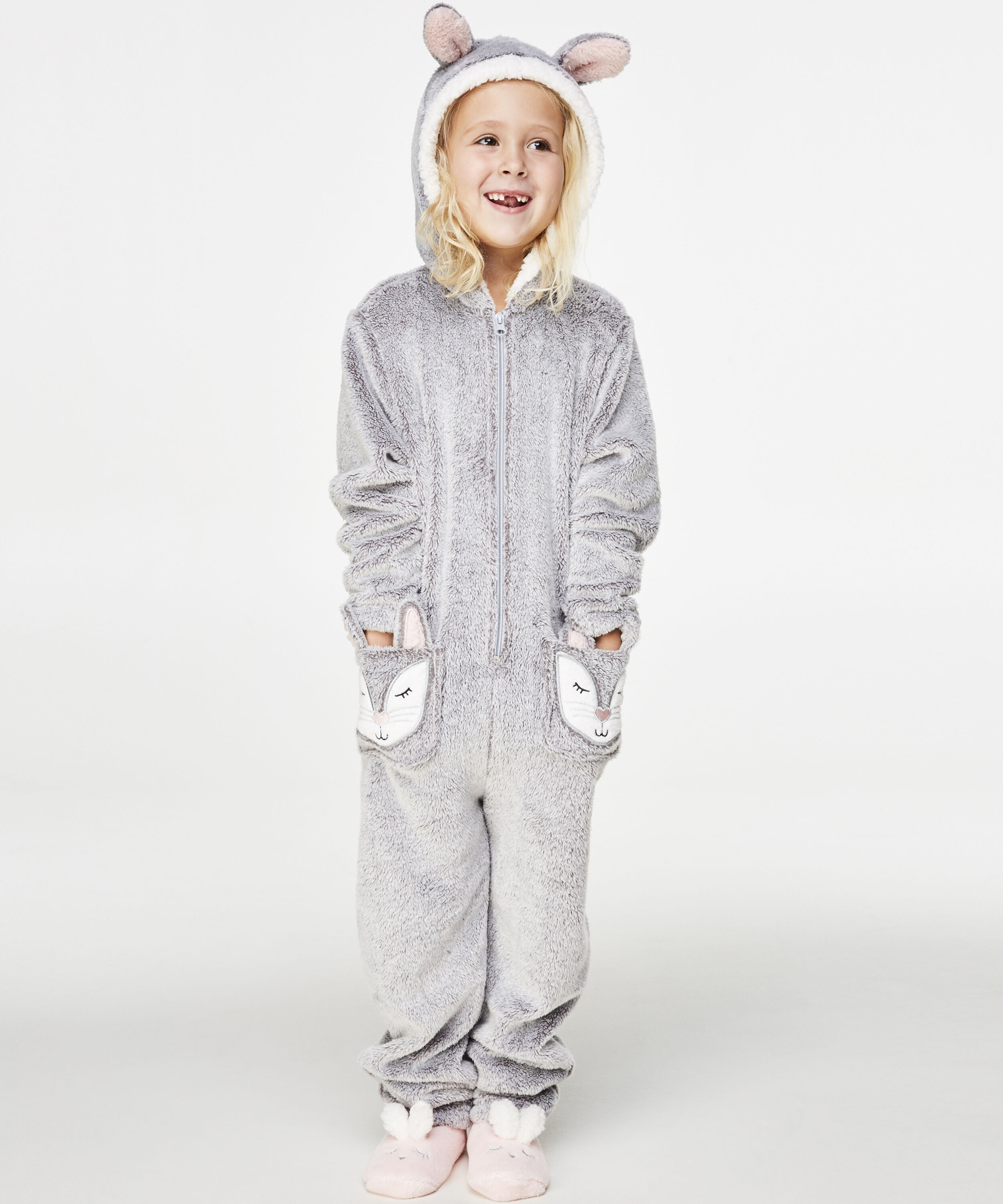 Mono Juvenil Fleece, Gris