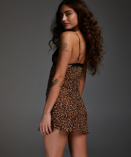 Vestido combinación Chiffon Holly, Negro