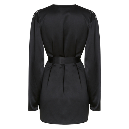 Kimono Hammered satin, Negro