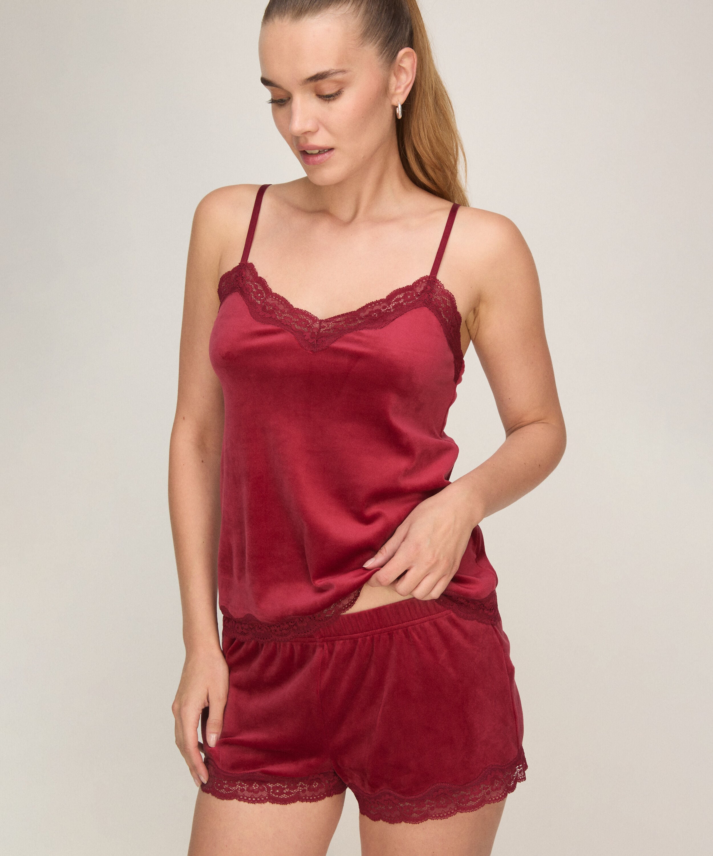 Camiseta top Velours Lace, Rojo Camiseta top Velours Lace, Rojo