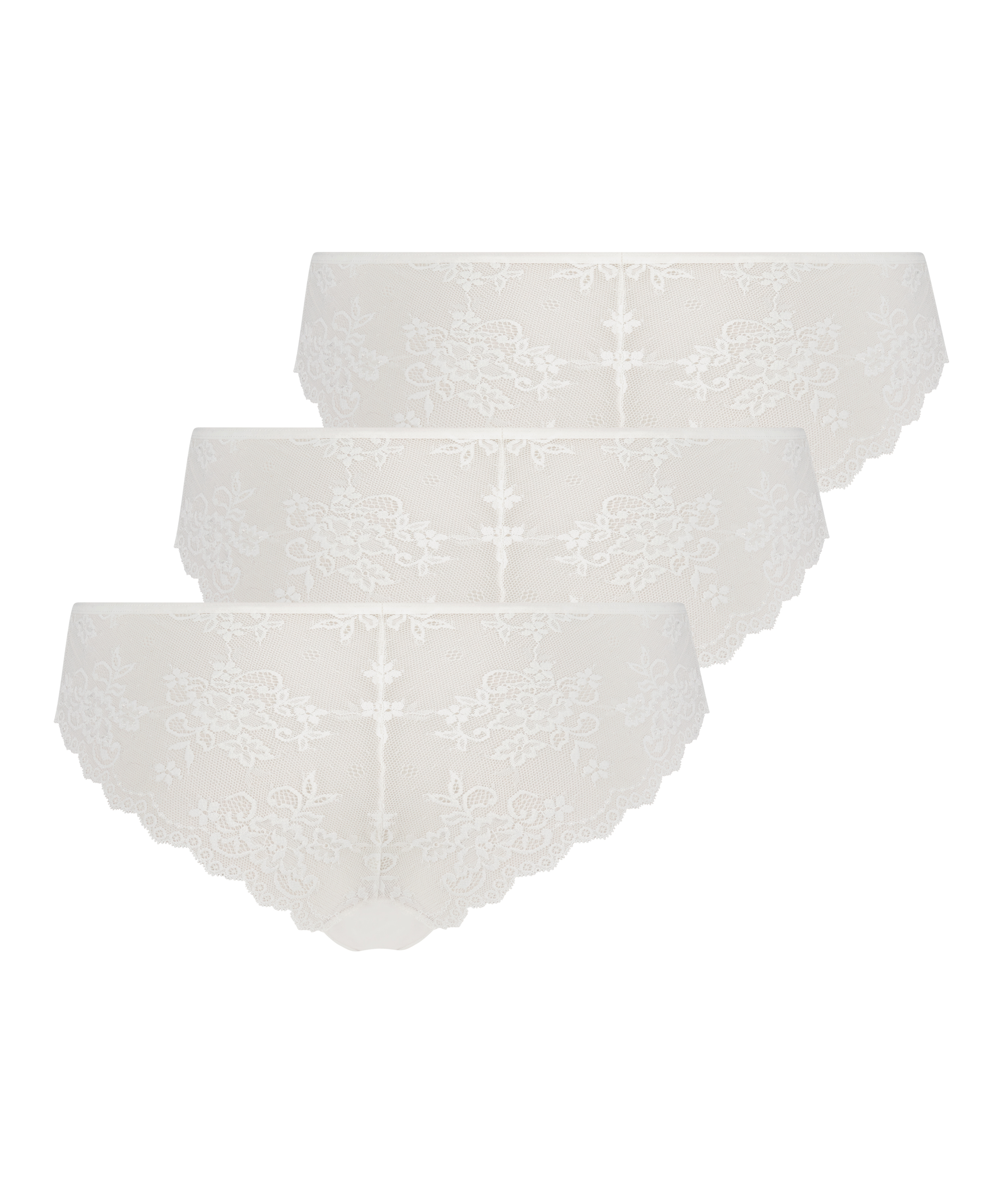Pack de 3 Brasileña Invisible Lace Back, Blanco, main