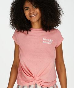 Top de pijama de manga corta, Rosa