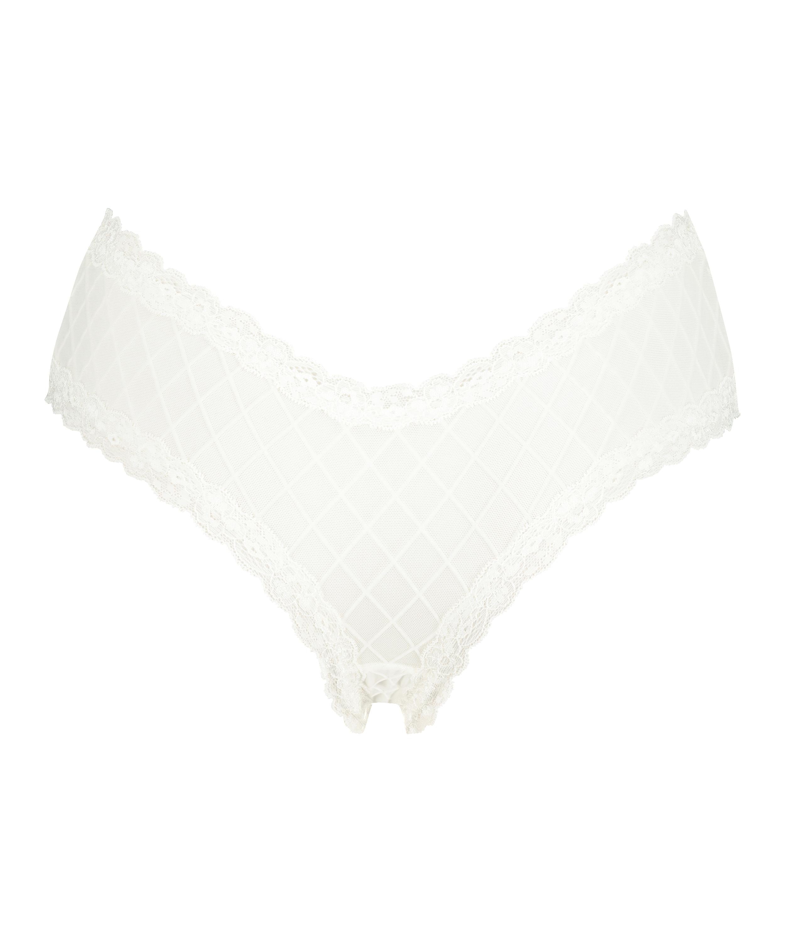 Brasile&ntilde;a en forma de V burn-out mesh, Blanco, main