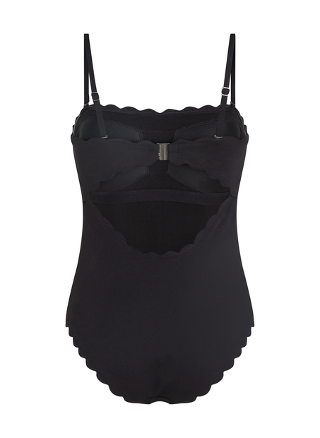 Bañador Bandeau Scallop, Negro