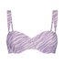 Top de bikini de aros preformado Zebra, Morado