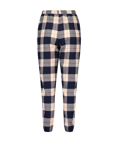 Pantalón de pijama Twill Check Cuff, Azul