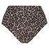 Atrevida braguita de bikini de corte alto Leopard, Beige