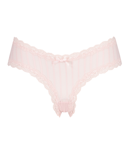 Brasileña en forma de V burn-out mesh, Rosa