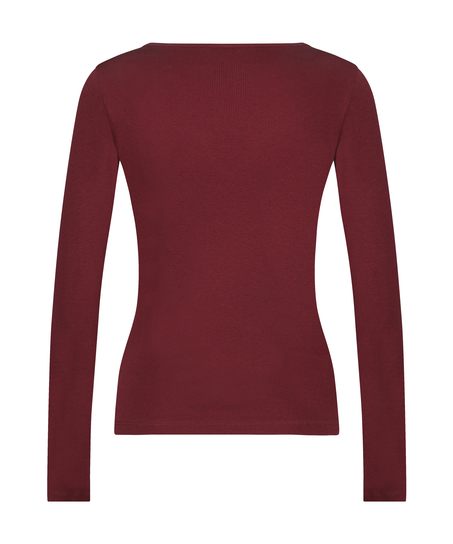Top V-neck long sleeves, Morado