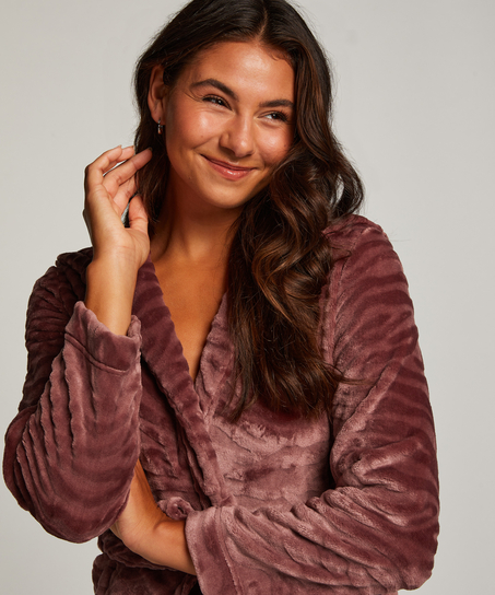 Albornoz corto de forro polar, Morado