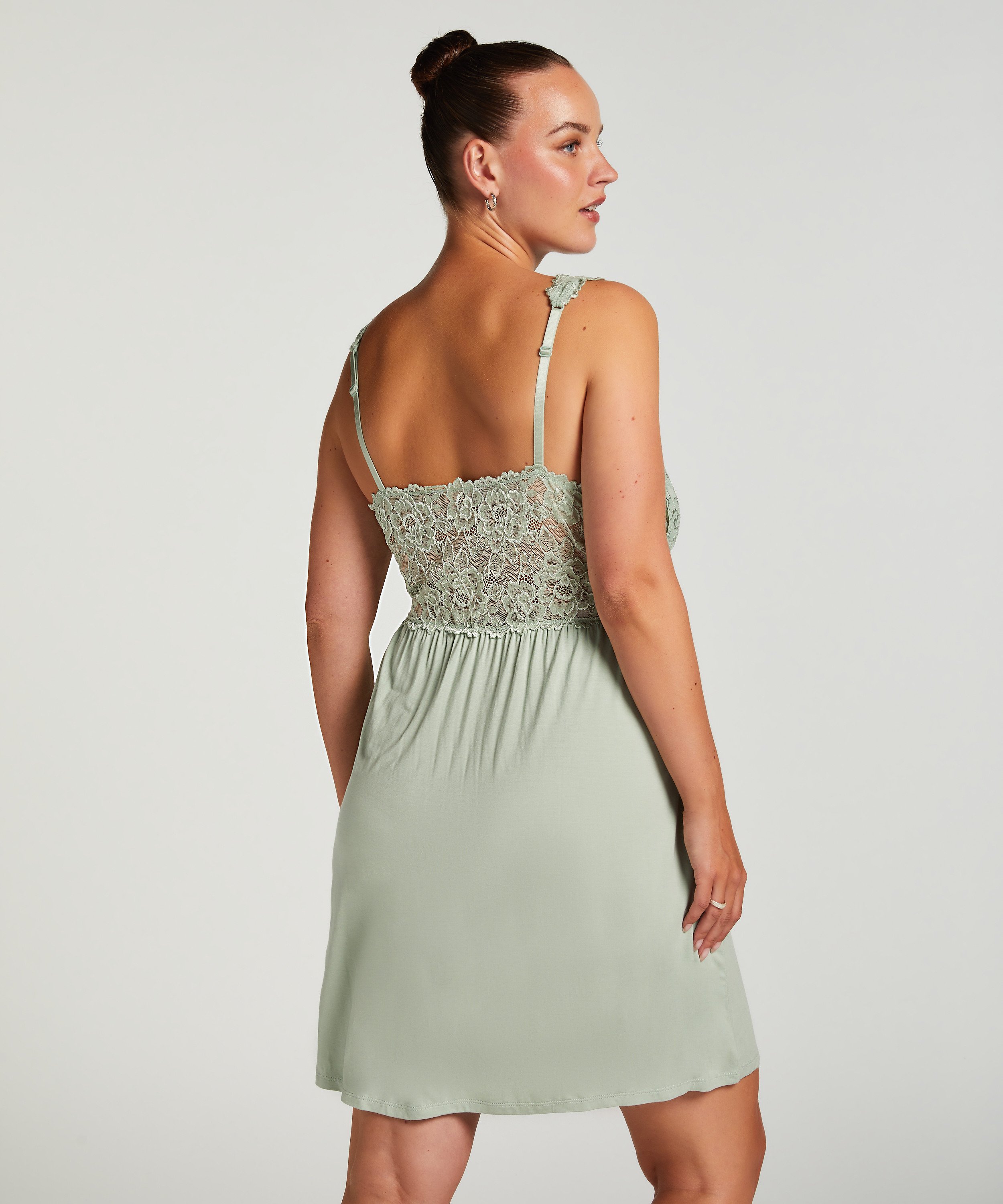 Vestido lencero Nora Lace, Verde, main