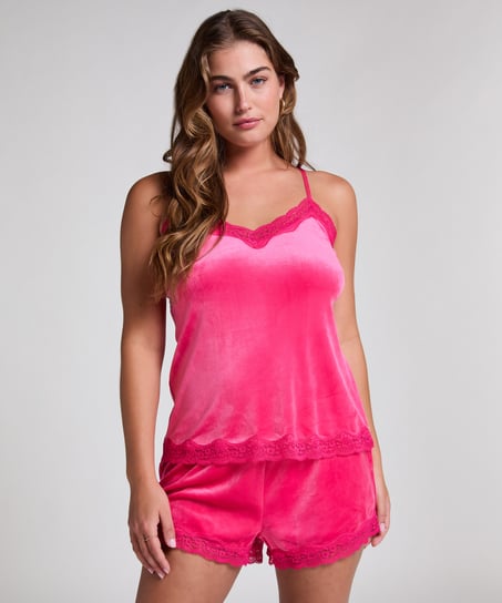 Camiseta top Velours Lace, Rosa