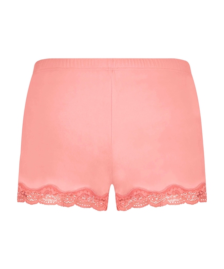 Pantal&oacute;n corto de terciopelo y encaje, Rosa