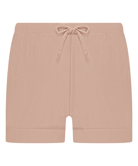 Short de punto Rib Essential, Beige