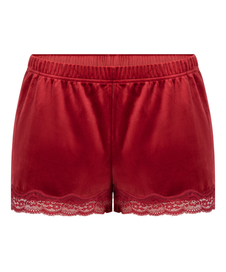 Short Velours Lace, Rojo