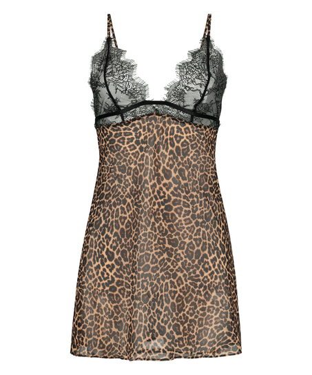 Vestido combinación Chiffon Holly, Negro