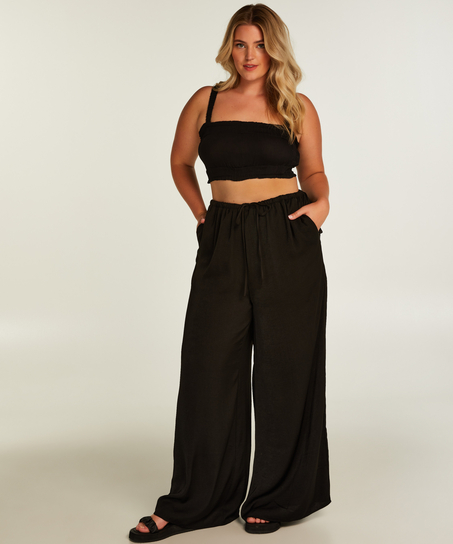 Crop top Ruched, Negro