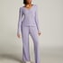 Pantal&oacute;n de pijama Pointelle, Morado