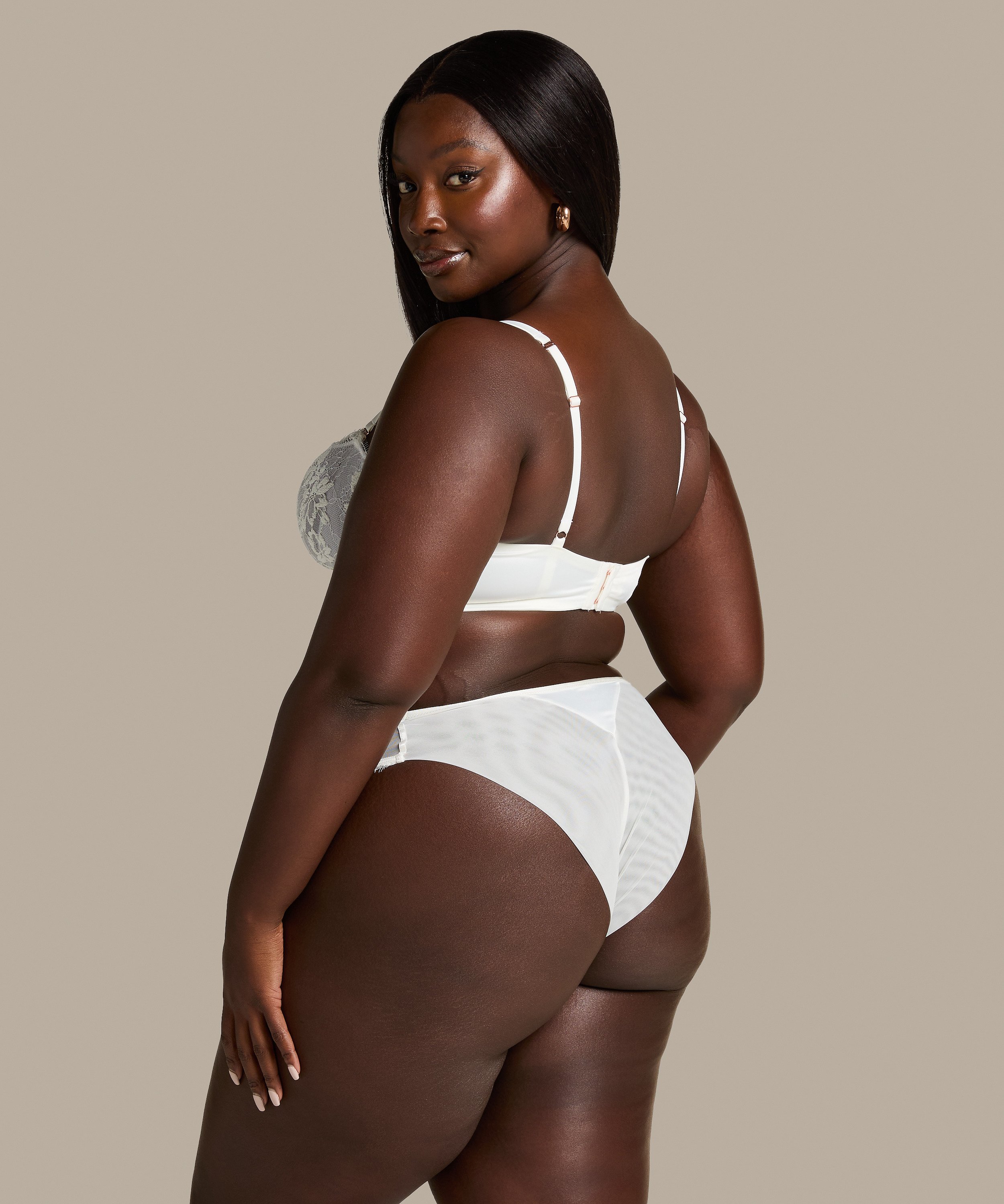 Sujetador largo con aros y sin relleno Tiah, Blanco, main