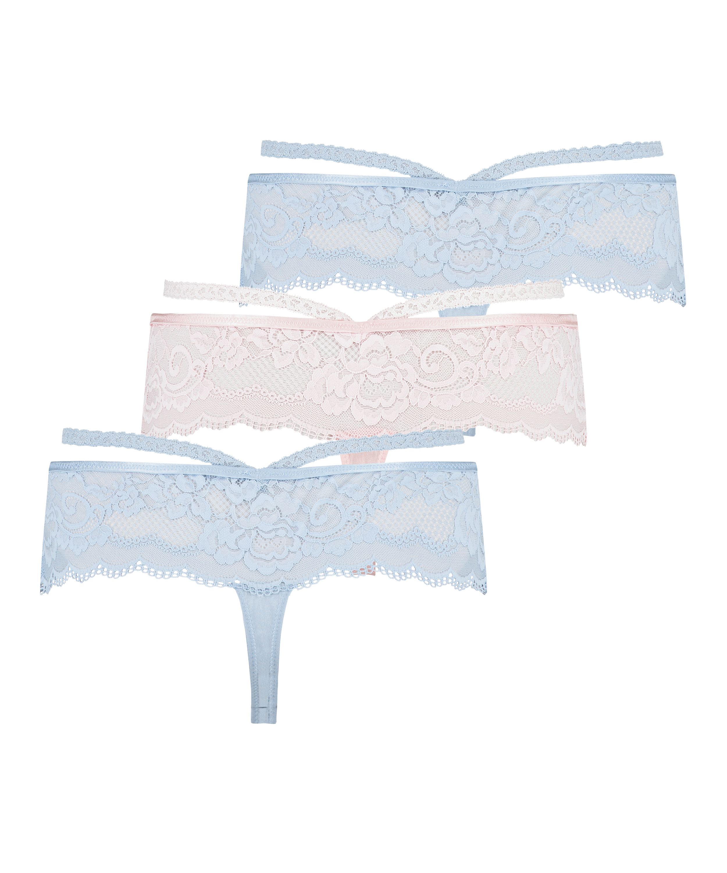 Lote de 3 tanga bóxer Quinn, Azul, main