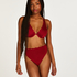 Top de bikini de aros no preformado Scallop, Rojo