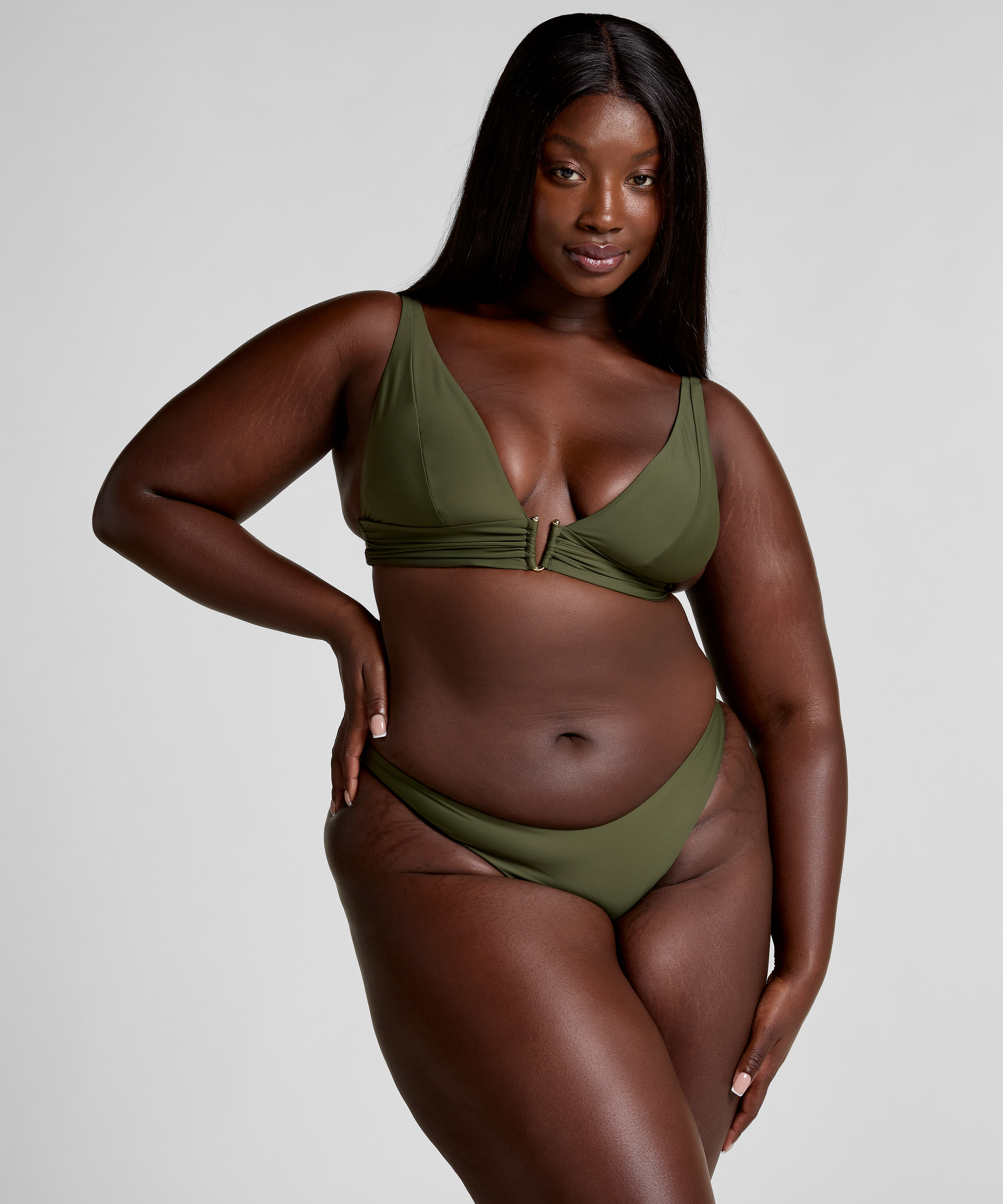 Top de bikini de triángulo Luna, Verde, main