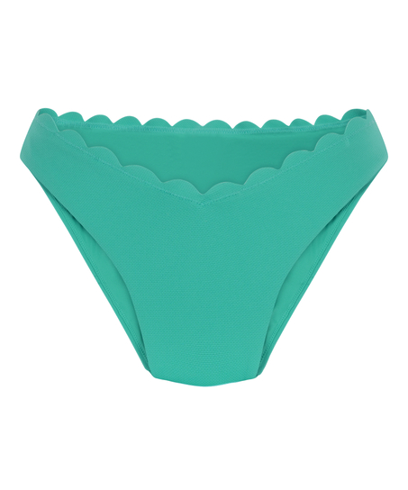 Braguita de Bikini de Corte Alto Scallop, Verde